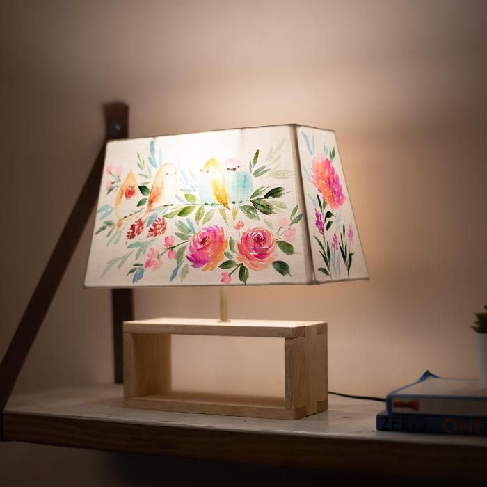 Handpainted Rectangular Empire Lamp