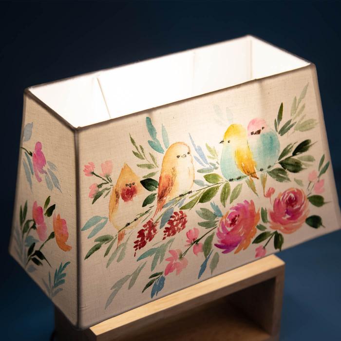 Handpainted Rectangular Empire Lamp