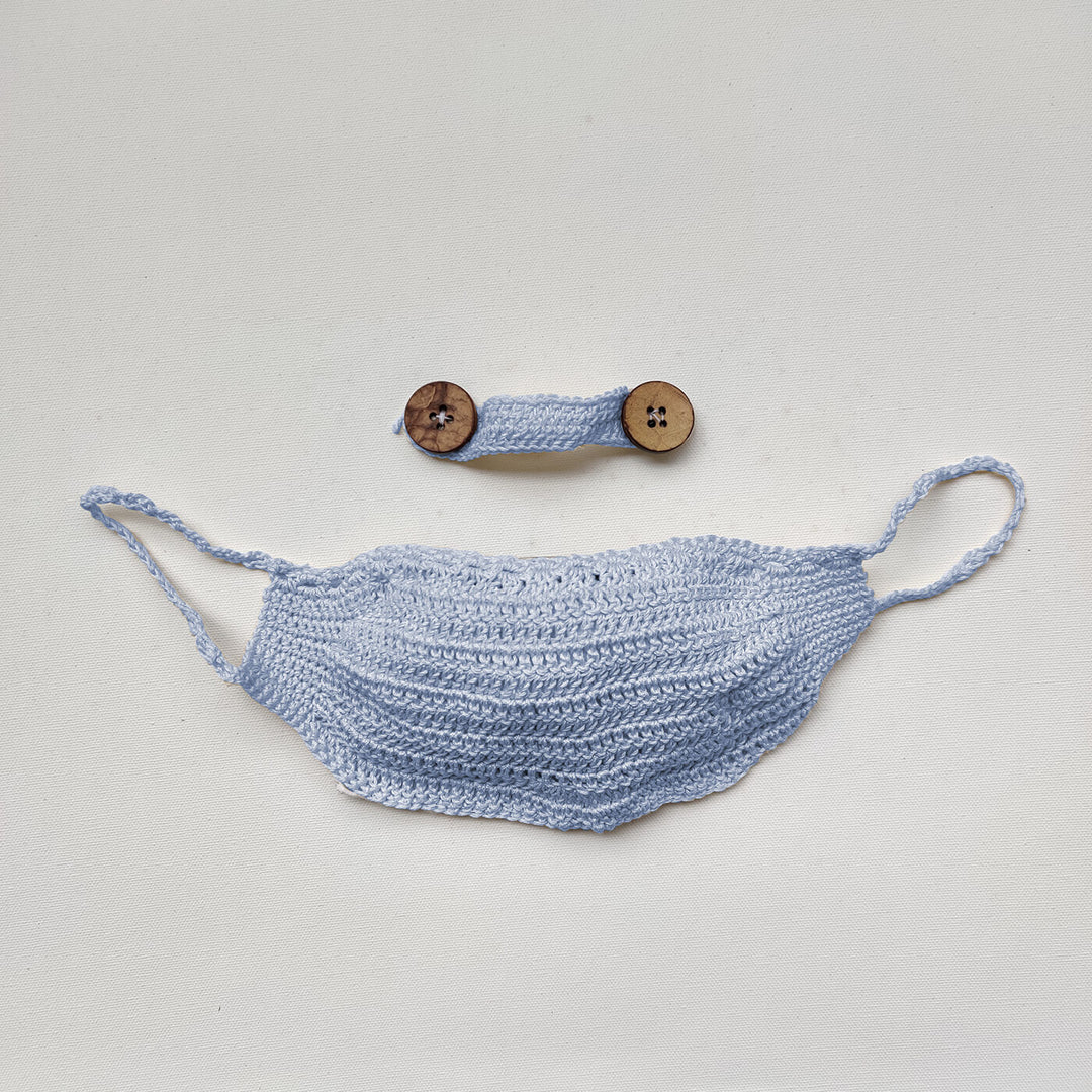 Blue Crochet Mask - Zwende