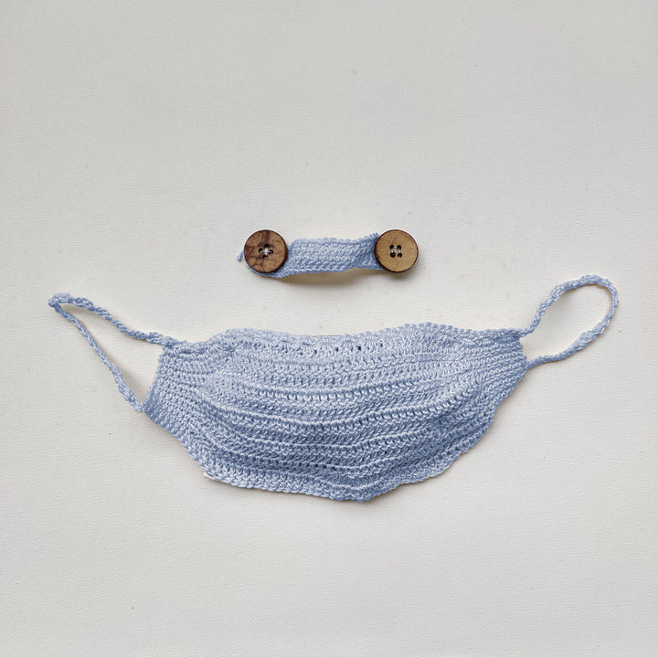 Blue Crochet Mask - Zwende