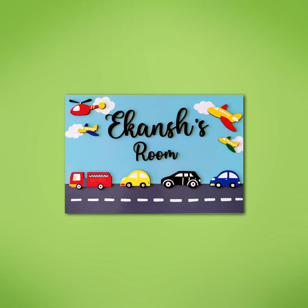 Car Themed Nameboard for Kids