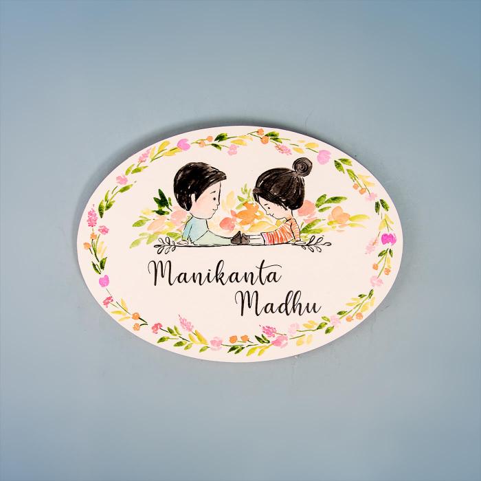 Oval Hand-painted Character Nameboard