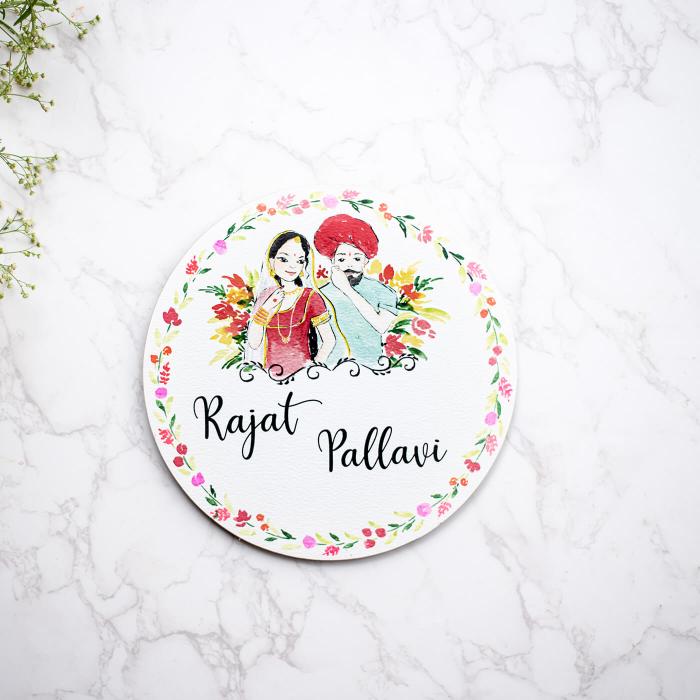 Round Hand-painted Character Nameboard