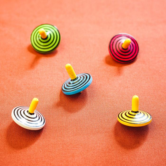 Channapatna Spinning Tops - Set of 5