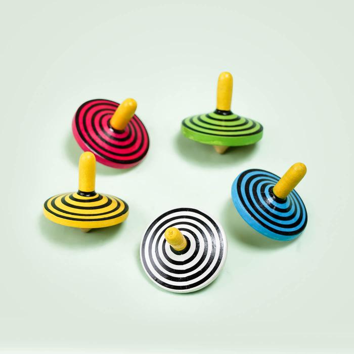 Channapatna Spinning Tops - Set of 5
