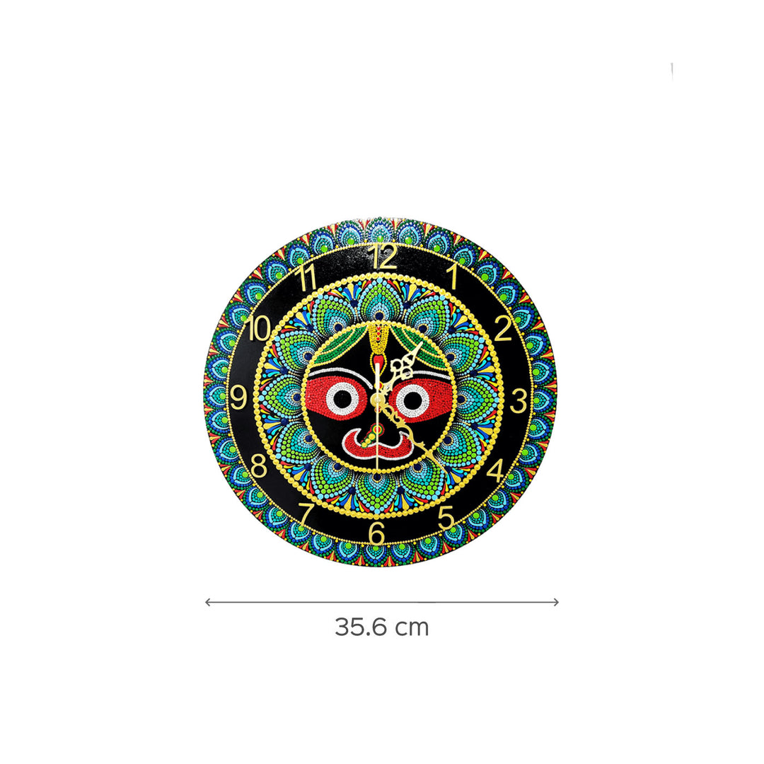 Blue Jagannath Dot Mandala Wall Clock