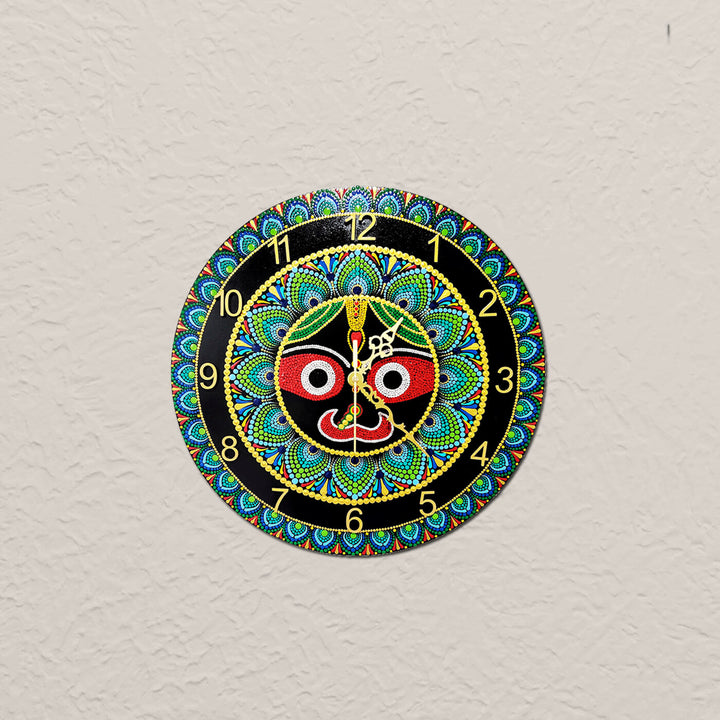 Blue Jagannath Dot Mandala Wall Clock