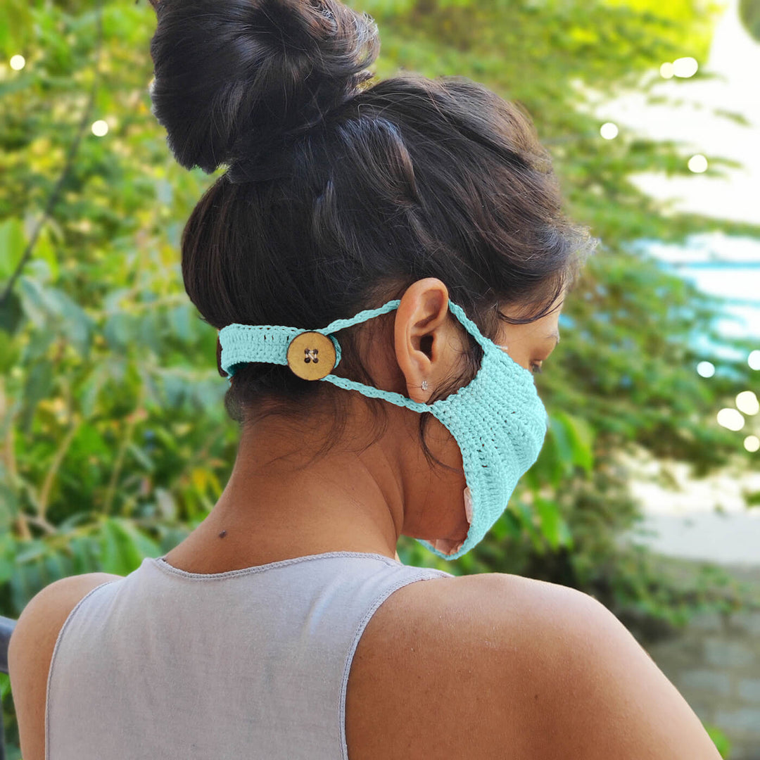 Turquoise Crochet Mask