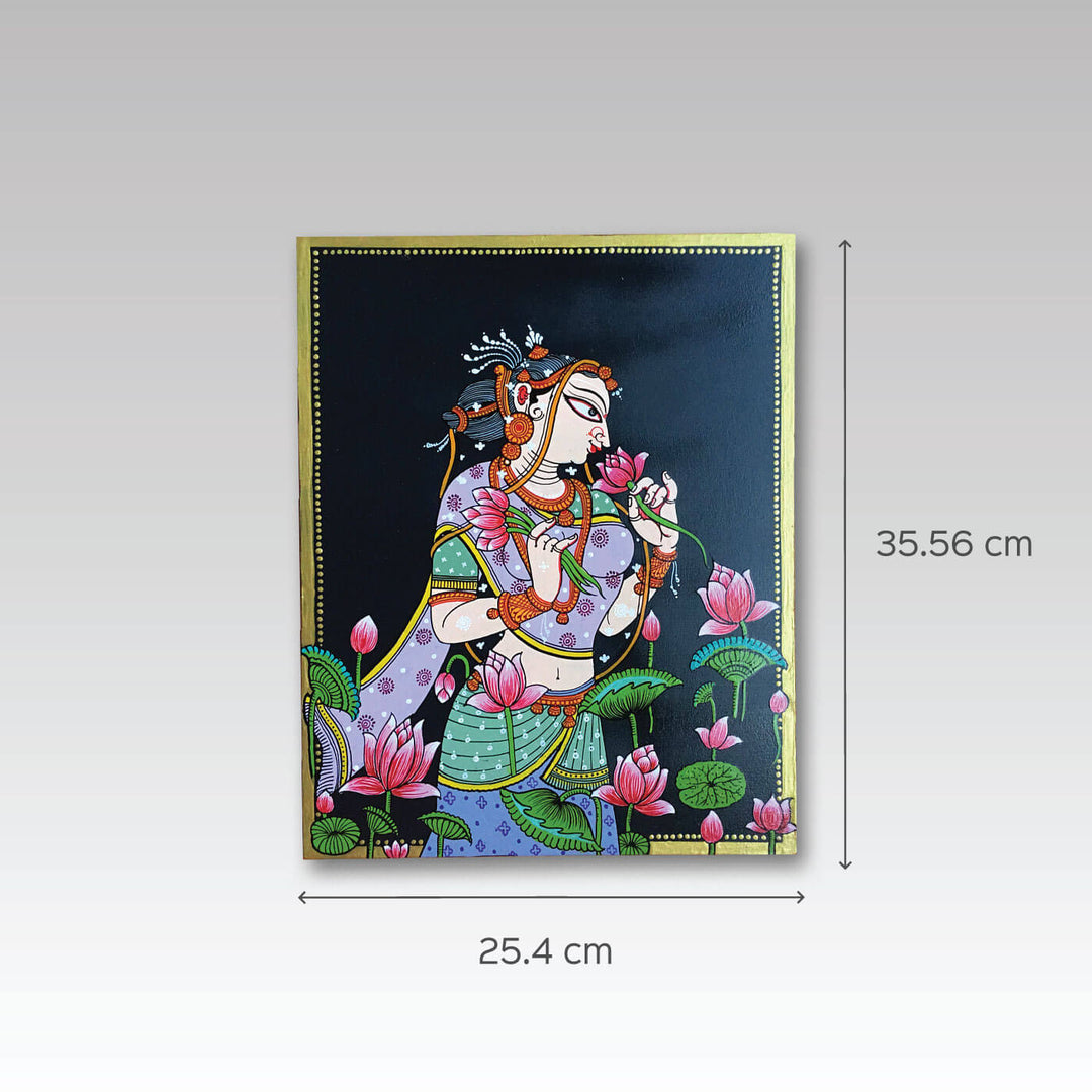 Handpainted Lady with Lotus