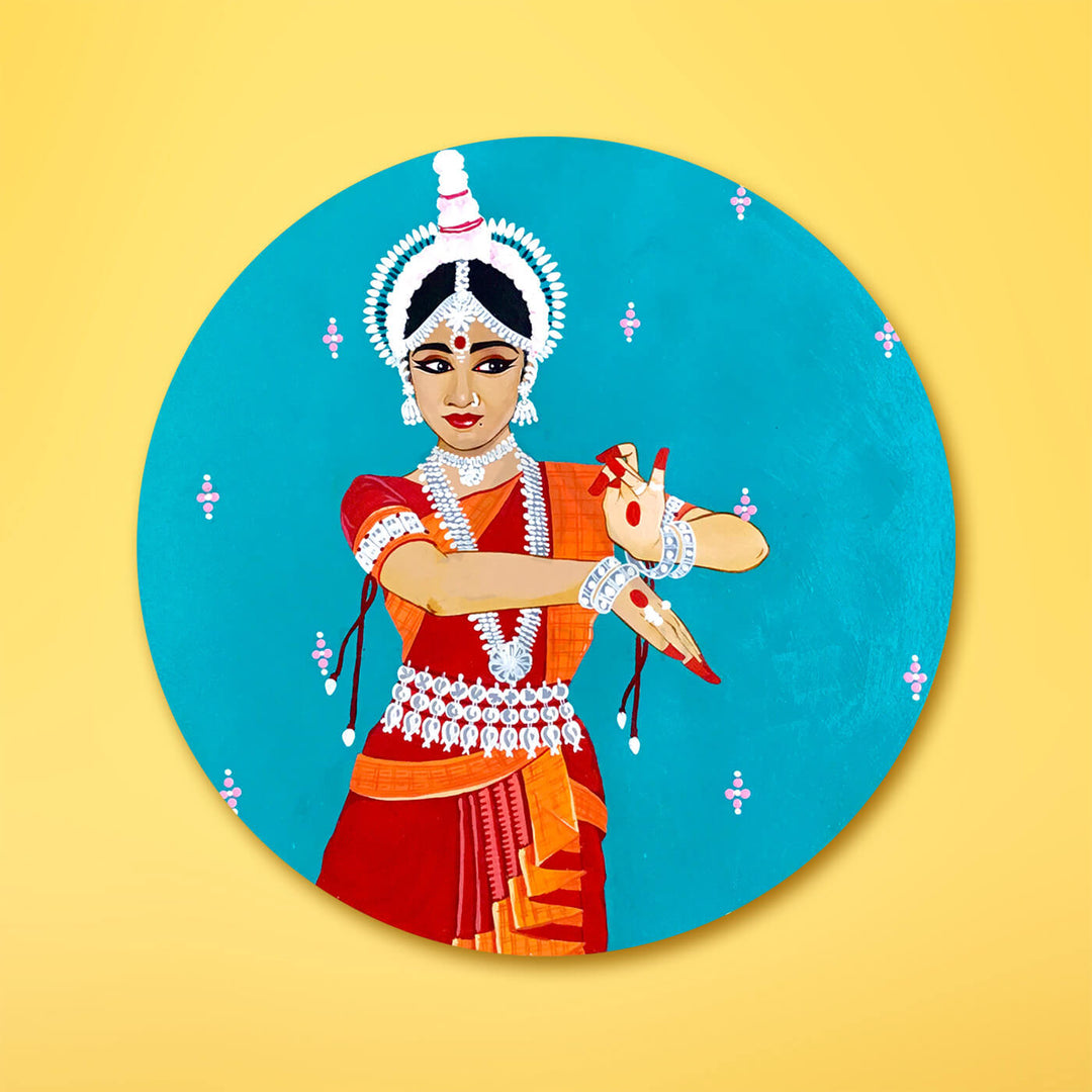 Handpainted Odissi Mudra Wall Decor