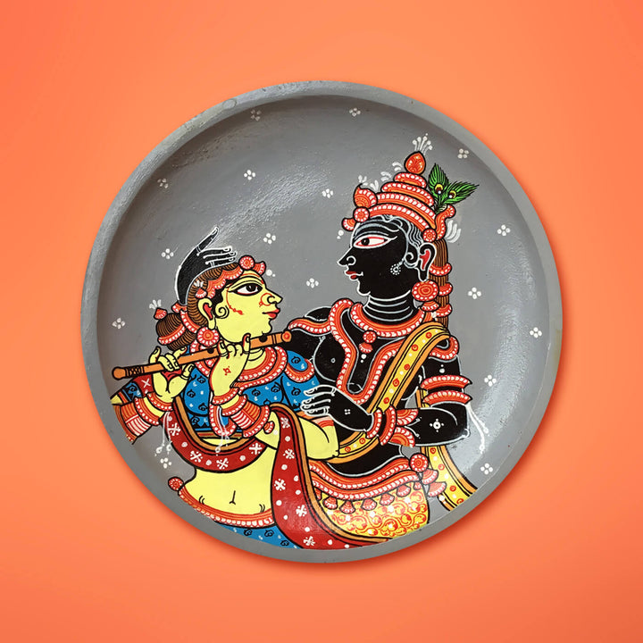 Handpainted Krishna Leela on MDF