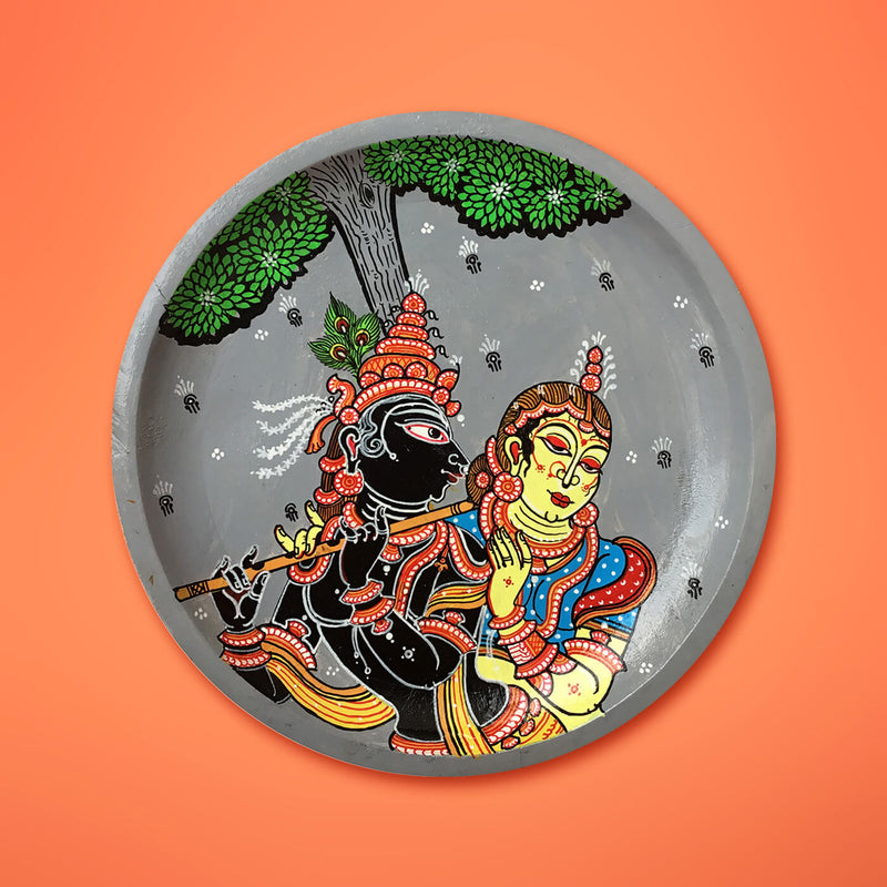 Handpainted Krishna Leela MDF Decor