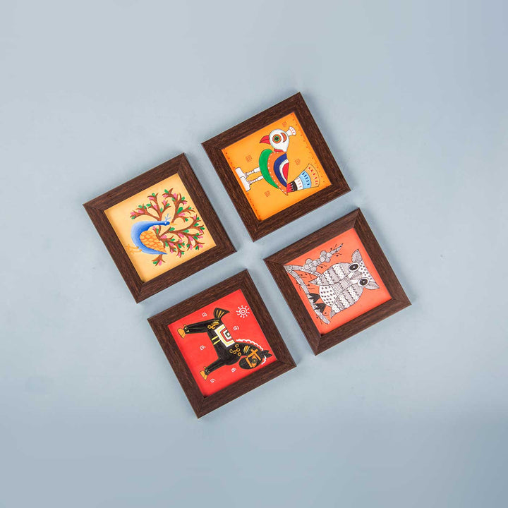 Handpainted Ethnic Coasters - Set of 4