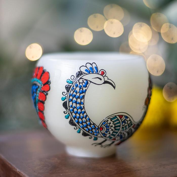 Mehendi Peacock - Bowl Candle