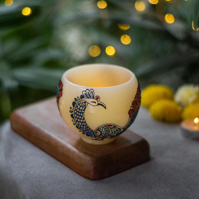 Mehendi Peacock - Bowl Candle