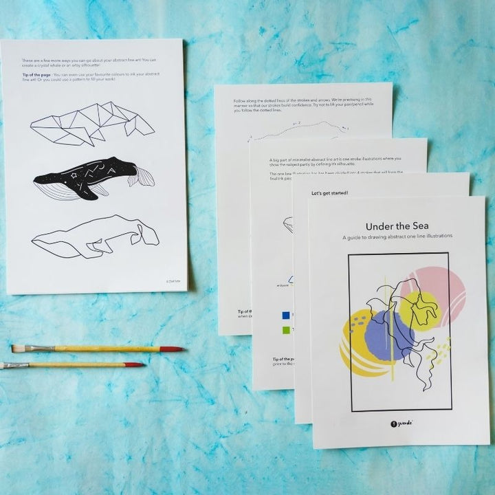 Printable Mini Guidebook - Minimalist Art Turtle Drawing - Line Art