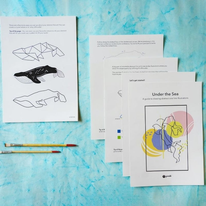 Printable Mini Guidebook - Minimalist Art Turtle Drawing - Line Art