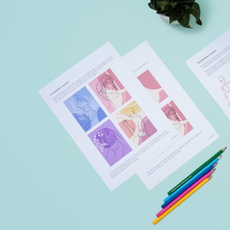 Buy Line Art Mini Guidebook - Aesthetic Portrait Art Set - Printable ...