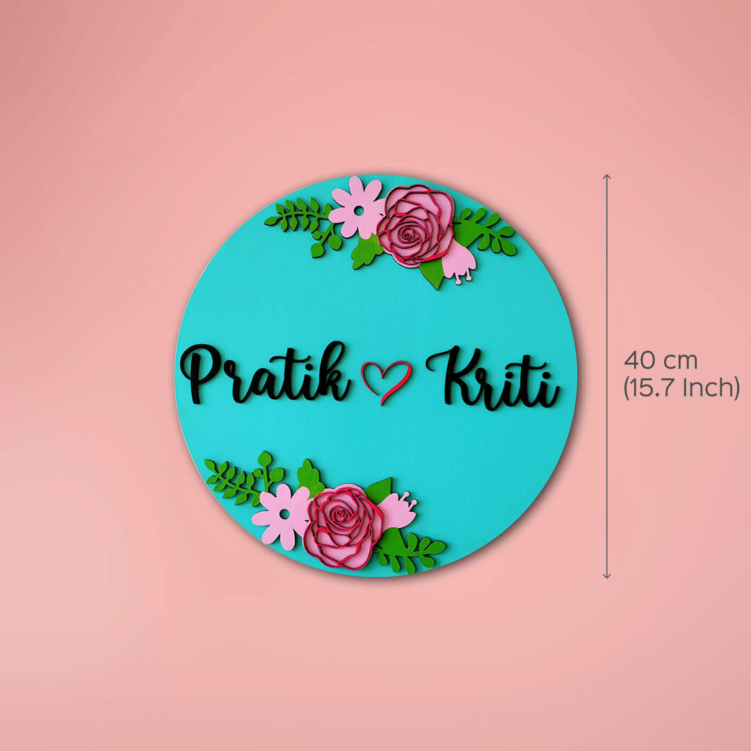 Floral Themed Nameboard for Couples