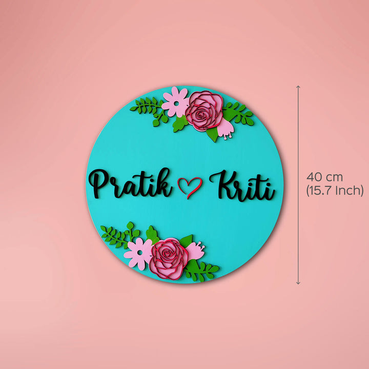 Floral Themed Nameboard for Couples