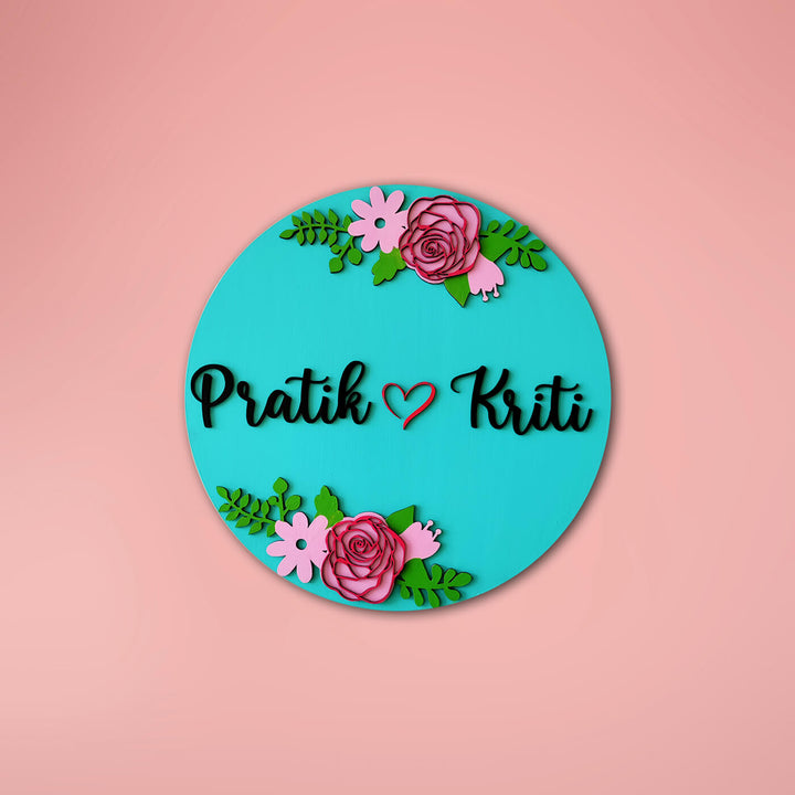 Floral Themed Nameboard for Couples