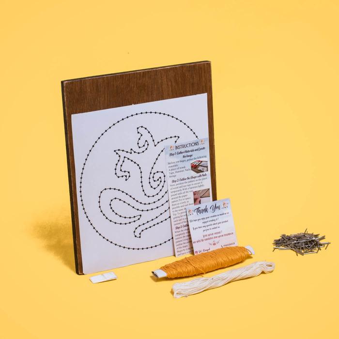 Ganesha String Art DIY Kit - Yellow Threads - Zwende