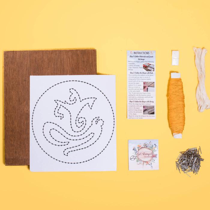 Ganesha String Art DIY Kit - Yellow Threads - Zwende
