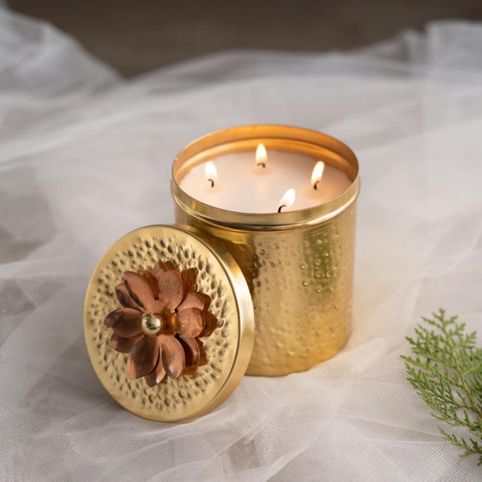 Gold Multi-wick Tumbler Scented Candle - Buttercream and Vanilla - Zwende