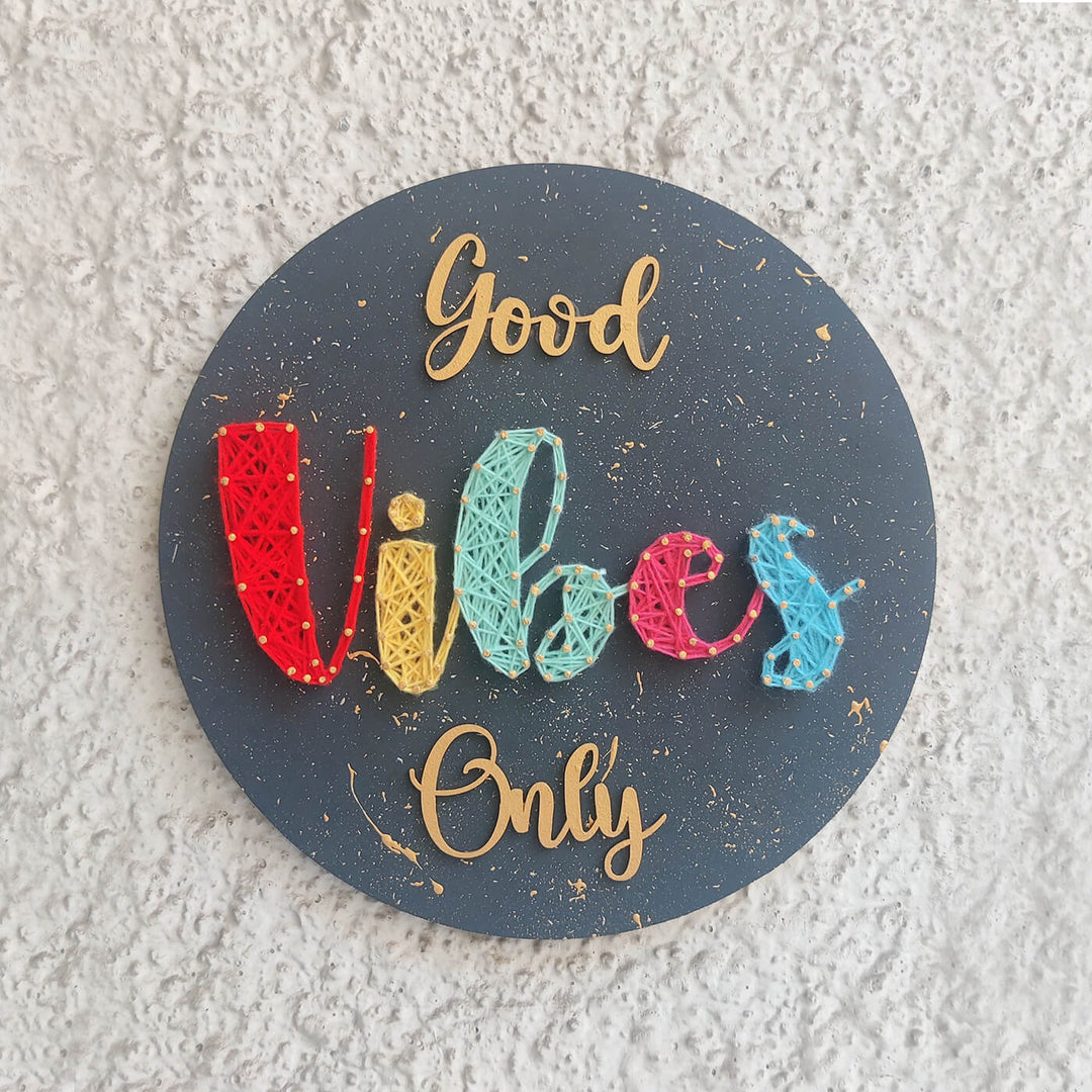 "Good Vibes Only" Multi-coloured String Art