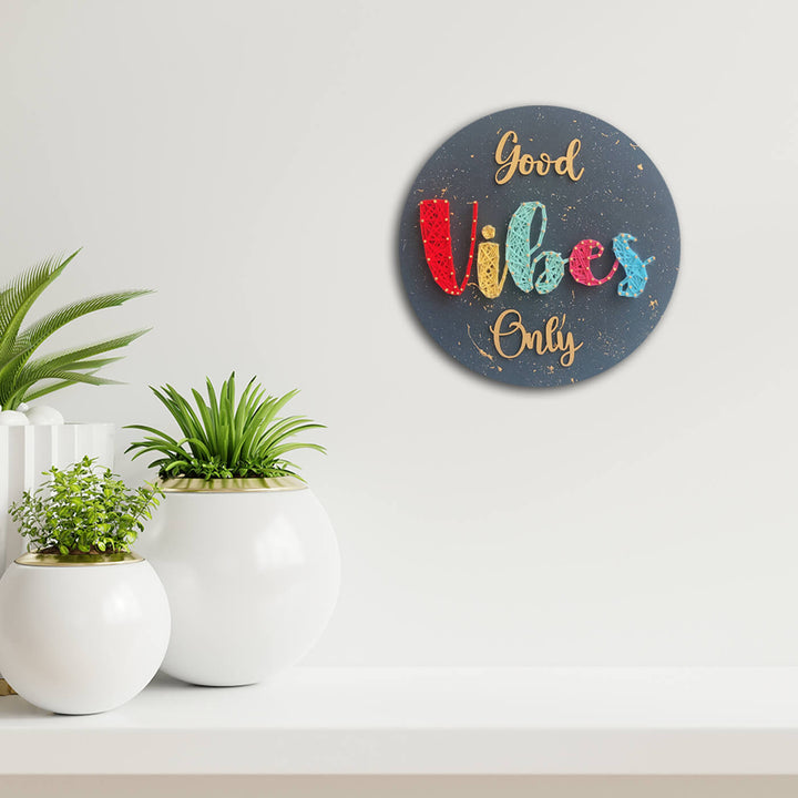 "Good Vibes Only" Multi-coloured String Art