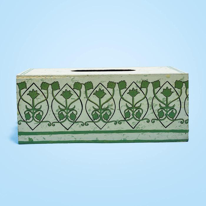 Handpainted Tissue Box - Mughal Art