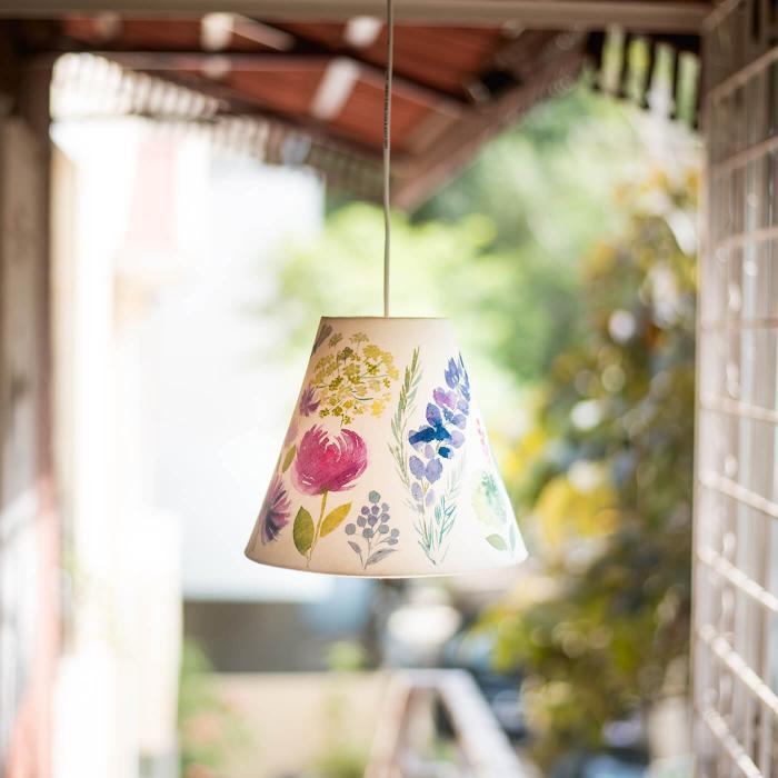 Hand-painted Hanging Cone Lamp