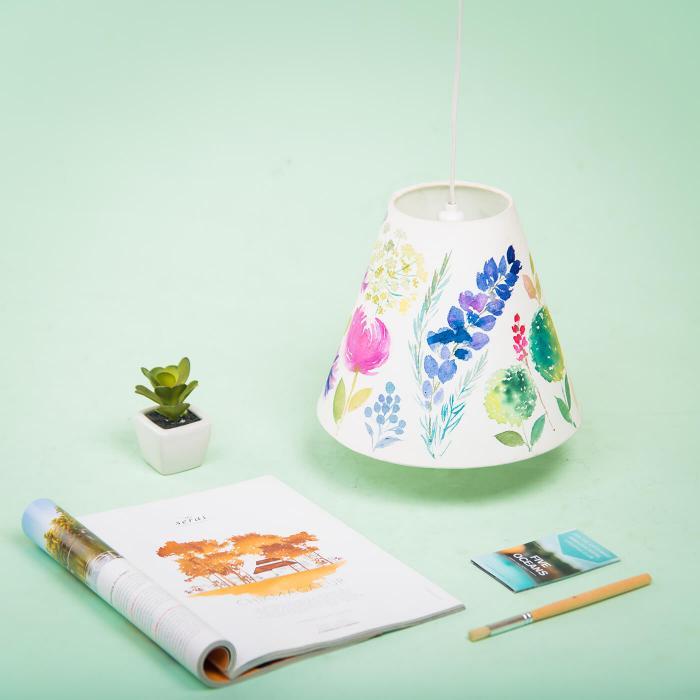 Hand-painted Hanging Cone Lamp