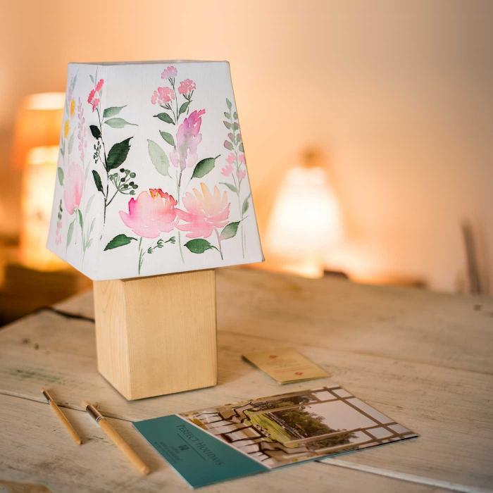 Handpainted Pink Floral Lampshade