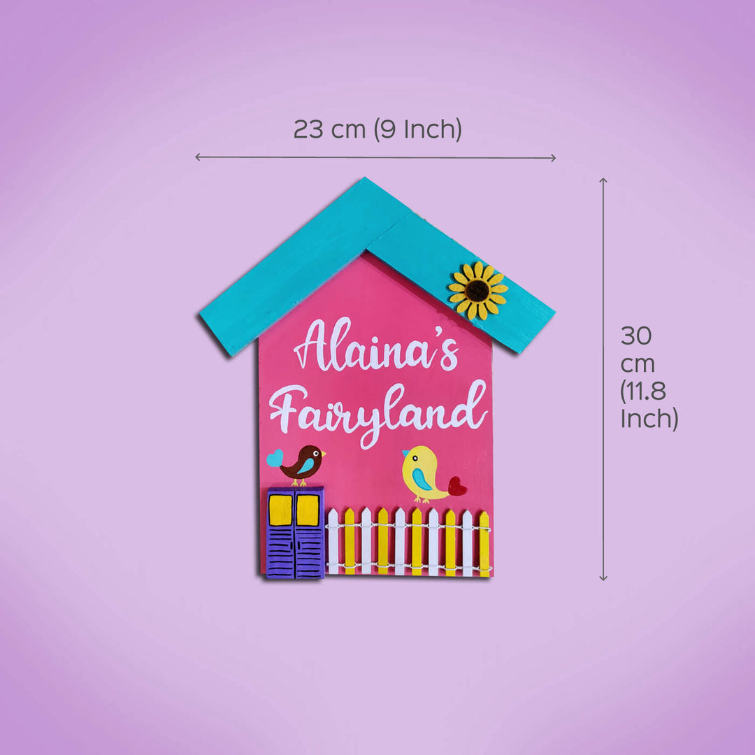 Kids House Themed Nameboard for Girls