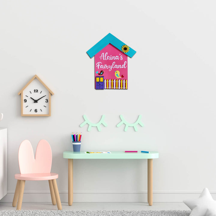 Kids House Themed Nameboard for Girls