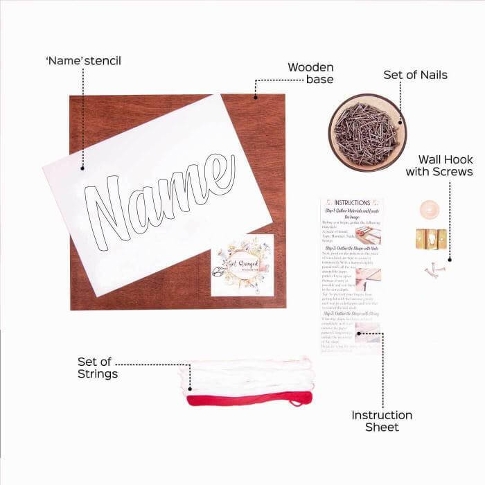 Personalized String Art DIY Kit with 3 Characters - Zwende