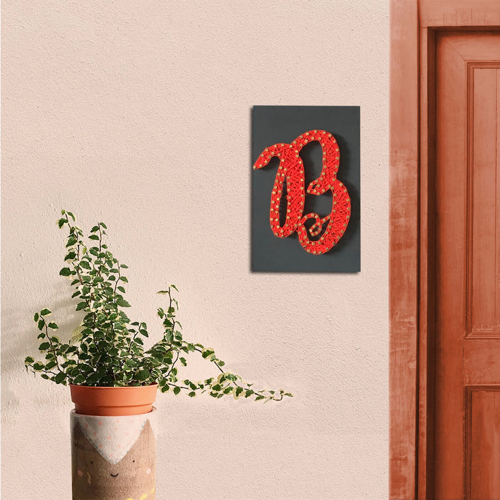 Personalised Alphabet String Art - Mounted on Wall Next to Door