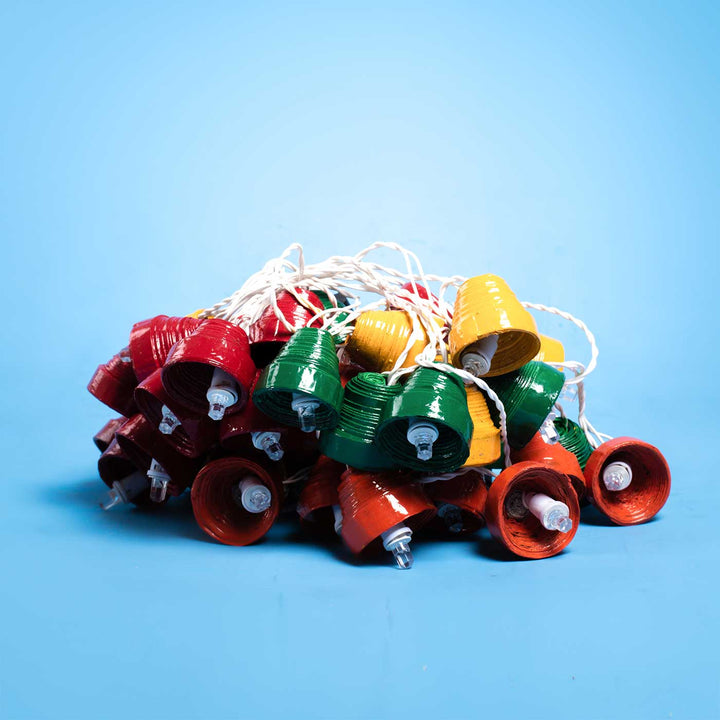 Upcycled Newspaper Indian Fairy Lights - Multicolour