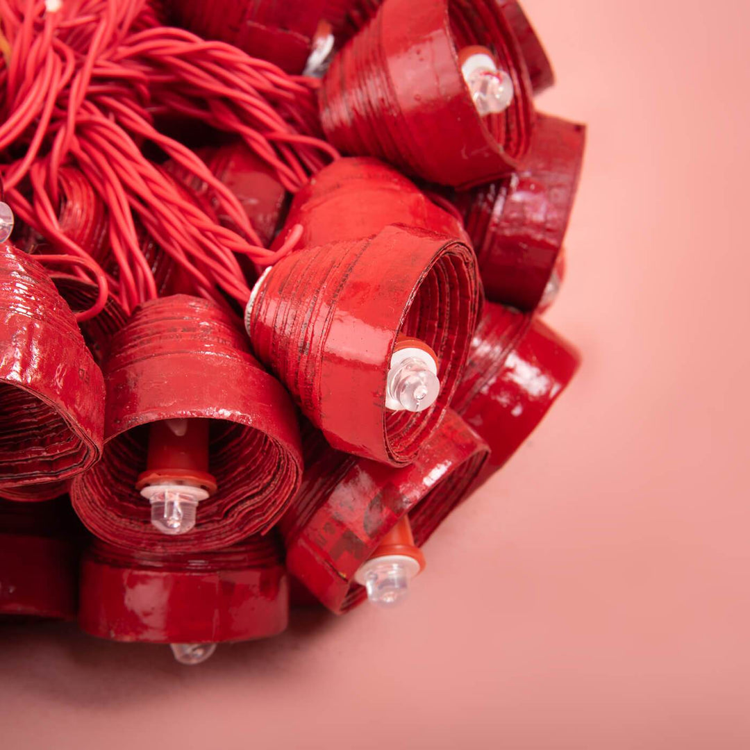 Upcycled Newspaper Indian Fairy Lights - Multicolour