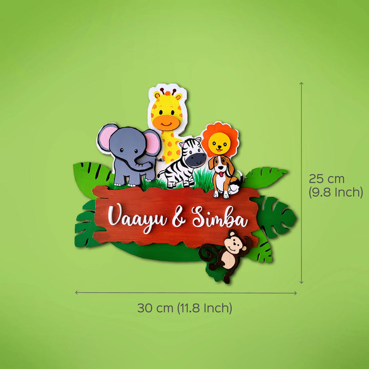 Jungle-themed Nameplate for Kids
