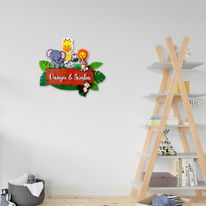 Jungle-themed Nameplate for Kids