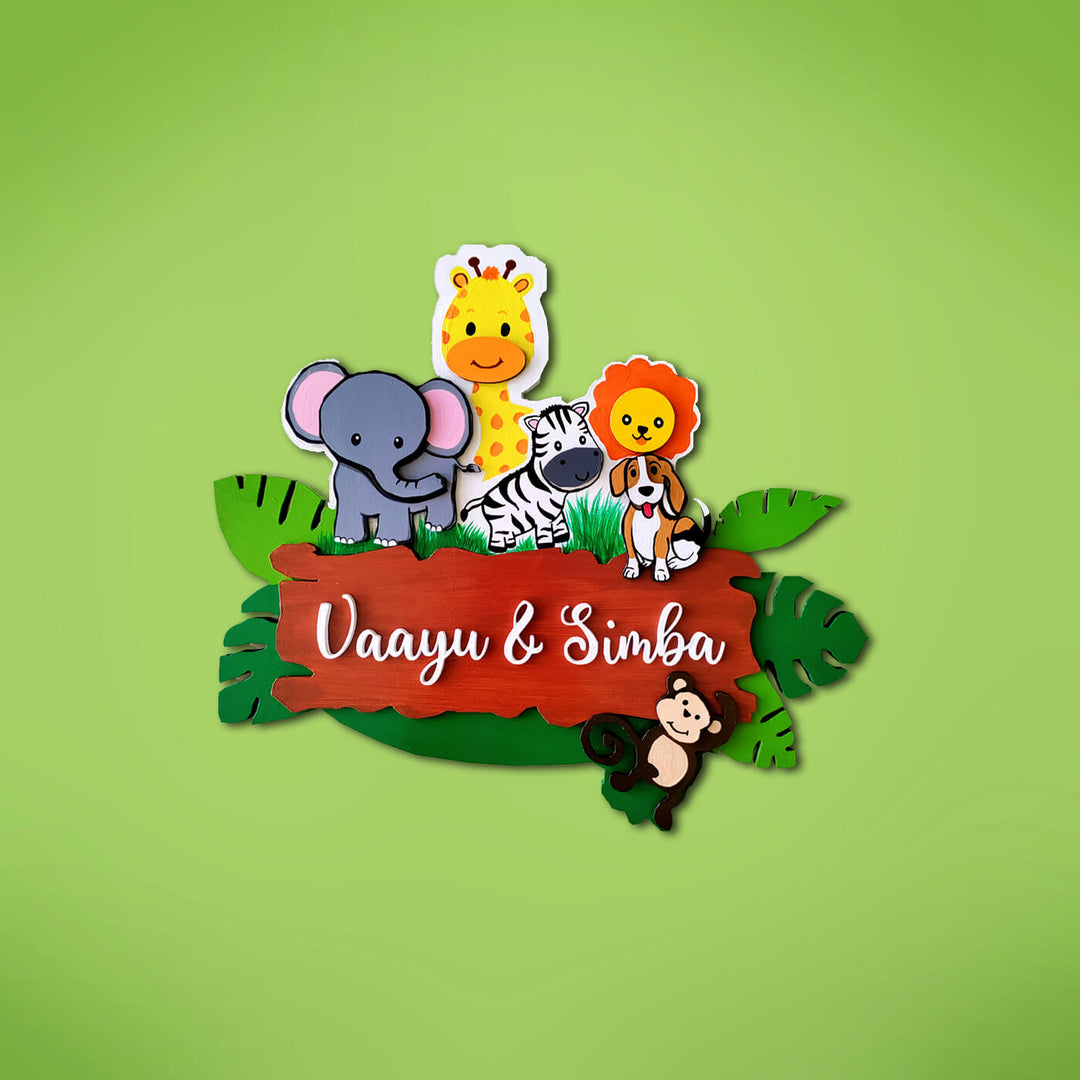 Jungle-themed Nameplate for Kids