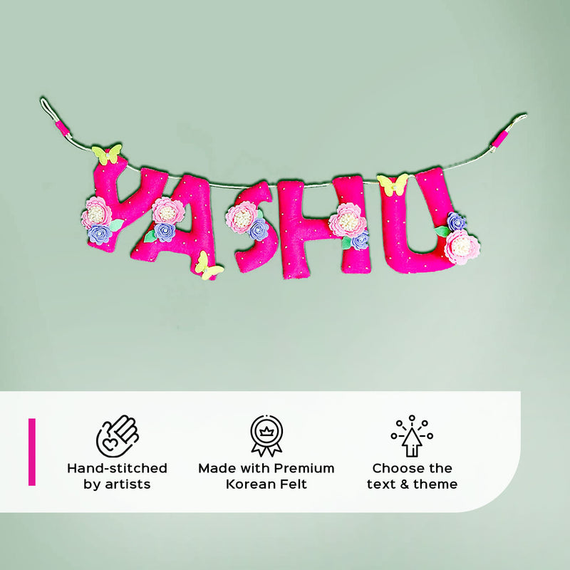 Hand-stitched Felt Name Bunting For Girls