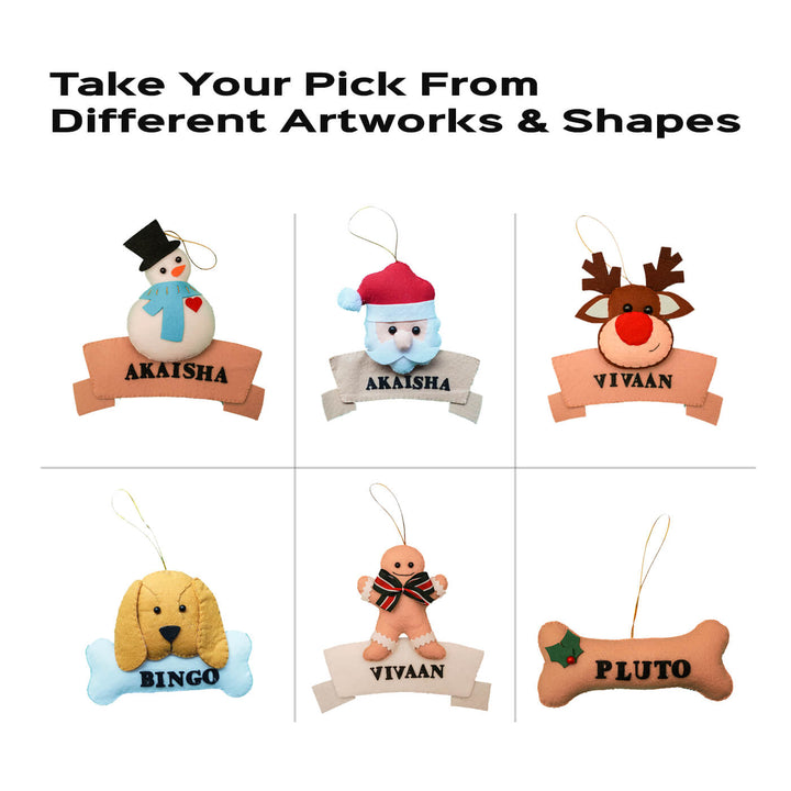 Handmade Personalized Snowman Felt Ornament For Christmas Tree Decoration