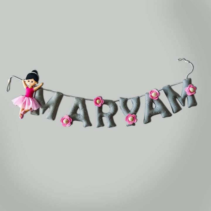 Hand-stitched Personalized Ballerina Themed Felt Name Bunting