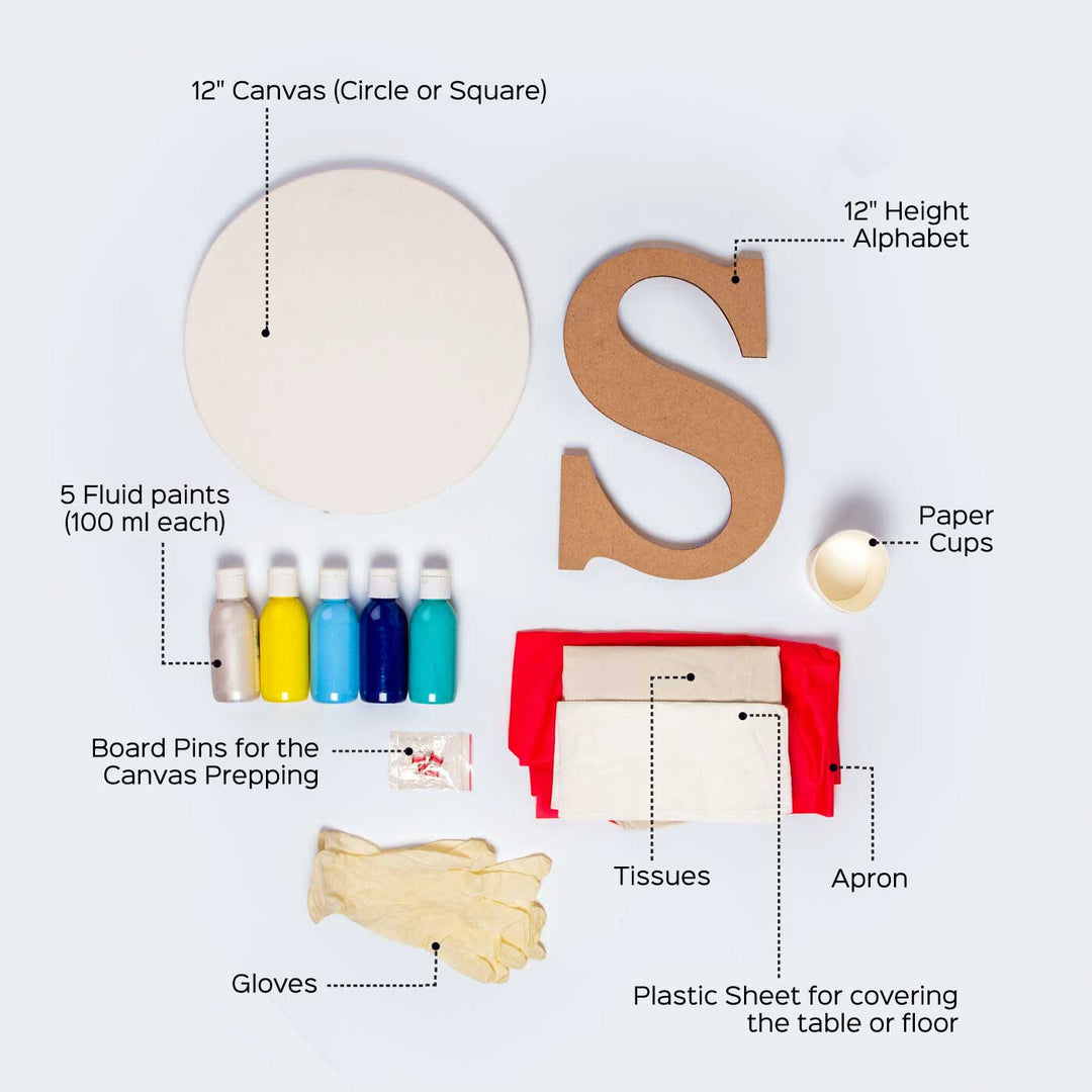 Acrylic Pour Personalized Letter - All Inclusive DIY Kit