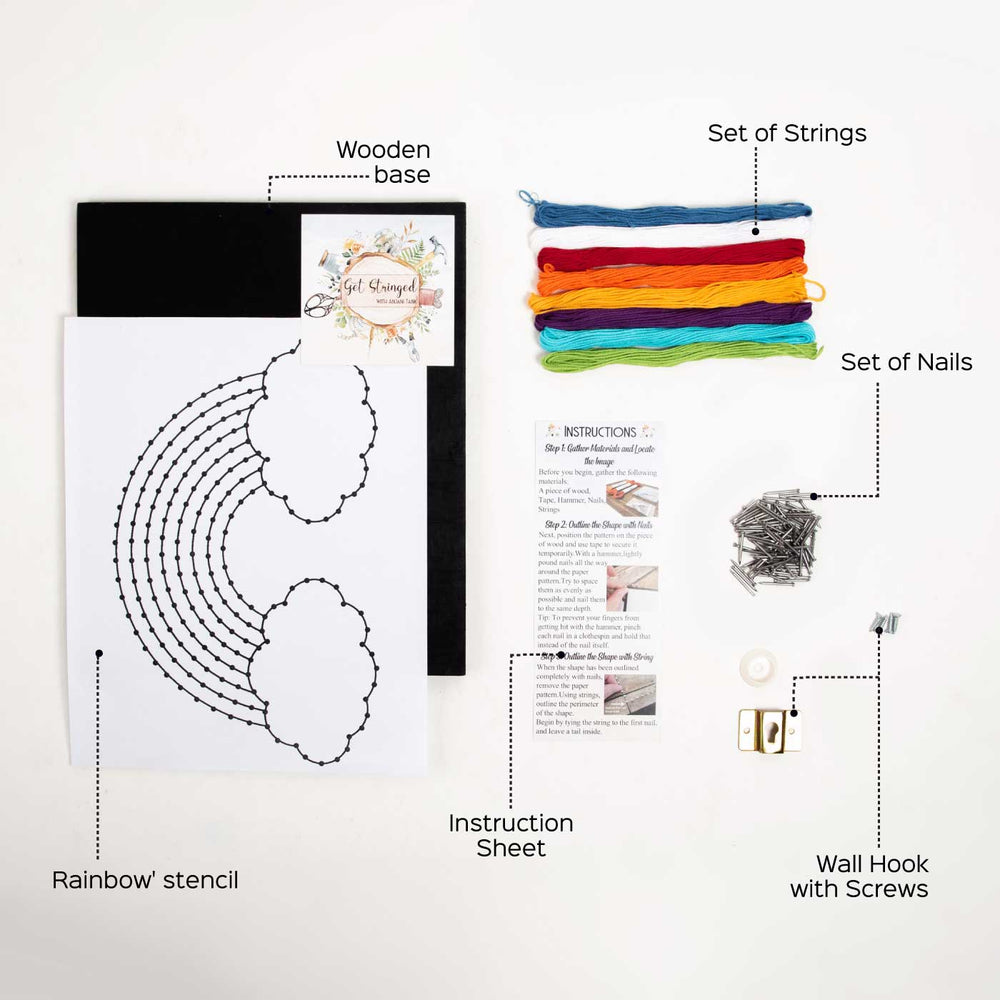 String Art DIY Kit - Rainbow - Zwende