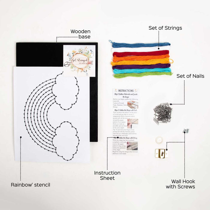 String Art DIY Kit - Rainbow - Zwende