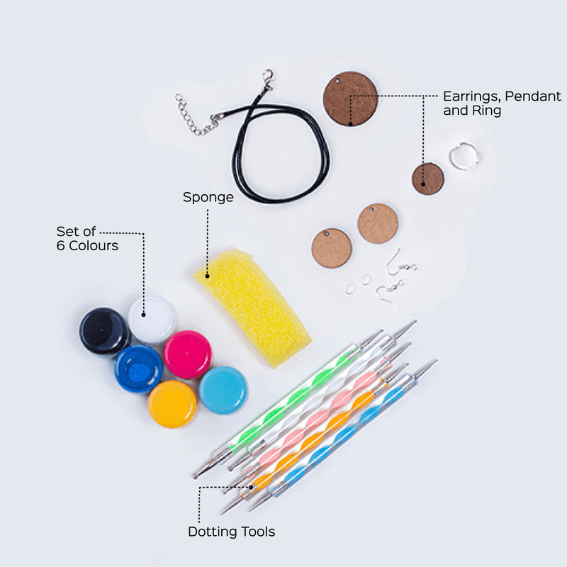 All-Inclusive Dot Art DIY Kit - Set of Earring, Pendant & Ring